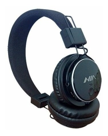 Audífono Diadema Inalambrica Nia Mp3 Microsd Radiofm Negro