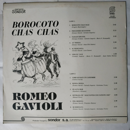 Música Disco Vinilo, Romeo Gavioli Borocoto Chas Chas (Usado)