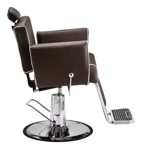 Cadeira Barbeiro Encosto Reclinável Marrom Tabaco Nomad Domp