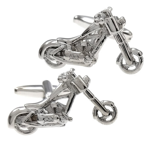 Mancuernillas Thot Ra Motocicleta Moto Plateada D-355 Color Plateado