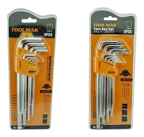 Set De Juego De Llaves Allen Hexagonal Y Estrella Toolmak