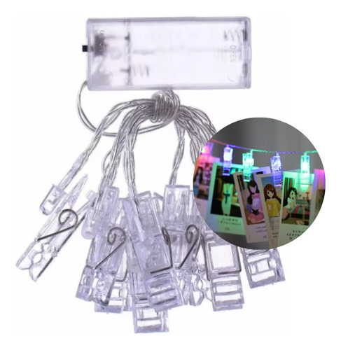 Guirnalda Led Guía 10 Palillos Para Fotos Luz Decoración