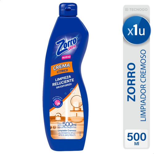 Imagen 1 de 5 de Limpiador Cremoso Reluciente Zorro Ultra Citrico