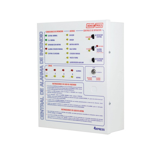 Imagen 3 de 4 de Panel Alarma Contra Incendio 4 Zonas Vencontrols Vc-4xpress