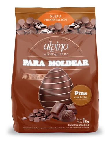 Chocolate Alpino Pins Para Moldear Leche 1kg