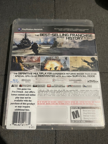 Call Of Duty Modern Warface 3 Mw3 Ps3 Fisico (Usado)