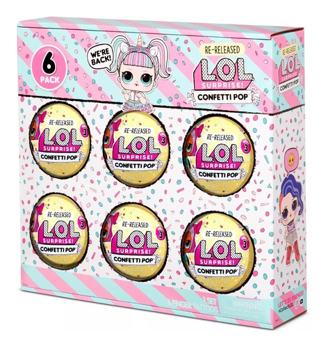 Caja L.o.l Surprise! Serie 3 Confetti Pop, Caja De 6 Muñecas