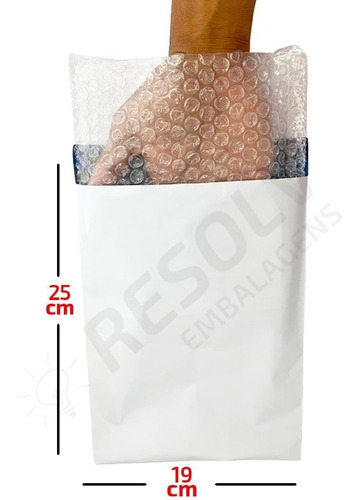 Envelope Segurança C/ Plástico Bolha 19x25 100 Un Saco Bolha Branco