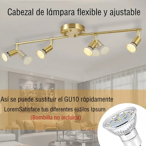Dehobo oro Gu10 Led Iluminacion De Modernas Riel Led Decorativas De 4 Luces Sala Lamparas Para Baño Lamparas Colgantes Modernas Lamparas De Techo Lamparas Decorativas 4 Focos lamparas para sala