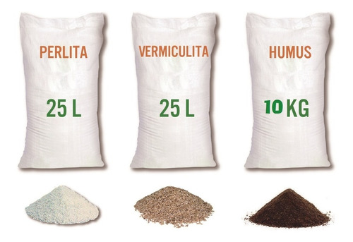 Perlita 25 Lt + Vermiculita 25 Lt + Humus 10 Kg