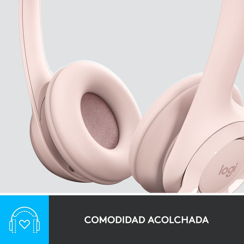 Imagen 6 de 10 de Diadema Usb Logitech H390, Mic Sin Ruido Y Controles, Rosado