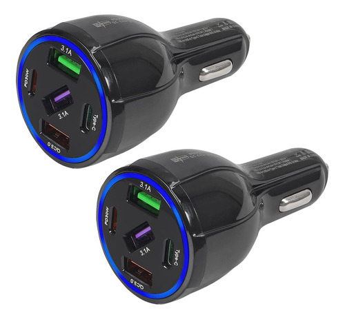 2 Unidades De Carga Usb De 75 W Y 5 Puertos + Cargador Usb C