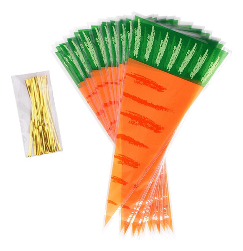 Bolsas De Dulces De Cono En Forma De Zanahoria 20 Piezas