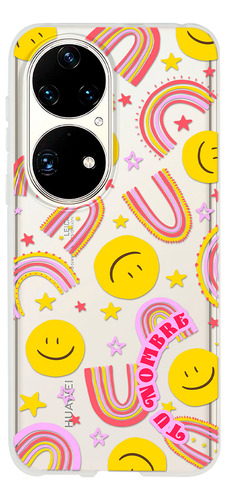 Funda Para Huawei Para Mujer Caritas Felices Con Nombre