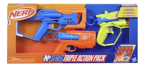Lanzador Nerf N Series Triple Action Pack Con 12 Dardos