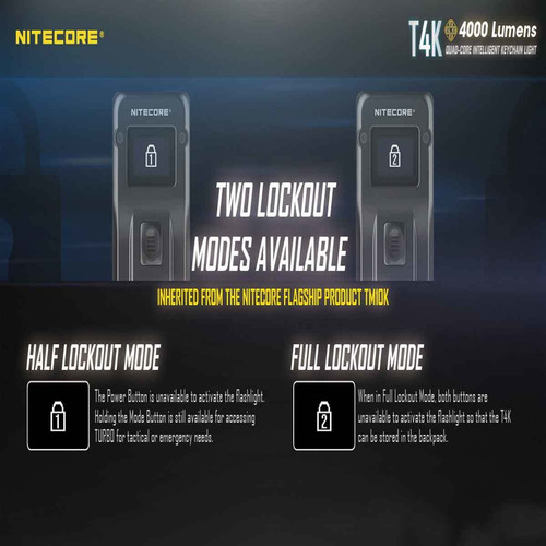Linterna De Llavero Portátil Nitecore T4k De 4000 Lúmenes