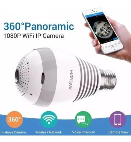 Camara Bombillo Ip Wifi 1080p 360º Modo Nocturno + Memo 64gb