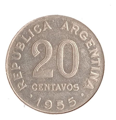 Argentina 20 Centavos 1955 Sin Circular Cj 234