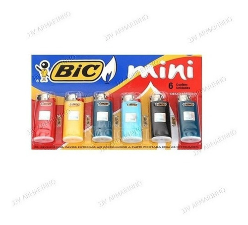 Isqueiros Bic Mini Com 6 Unidades