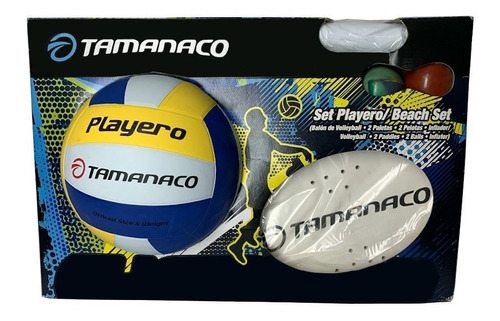 Set Playero  Balón De Voleibol + Paletas Ping Pong Tamanaco 