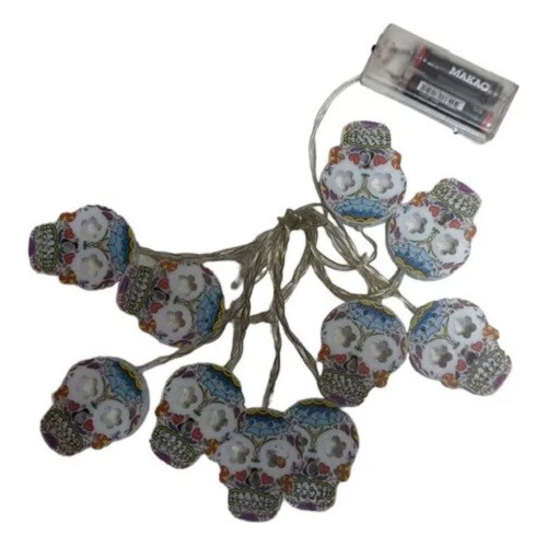 Guirnalda Calaca Calavera Halloween  Luz Led Luminoso