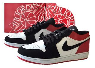 tenis jordan rojo con negro