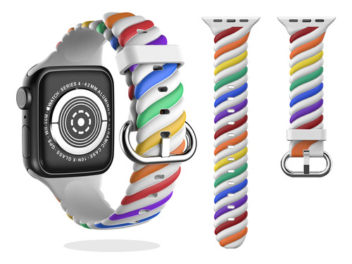 Lgbt Pride Rainbow Watch Band Compatible Con Apple Watch 38m