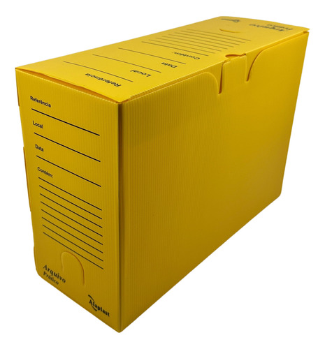 Caixa Arquivo Morto Polionda - Plástico Amarela C/10 Un.