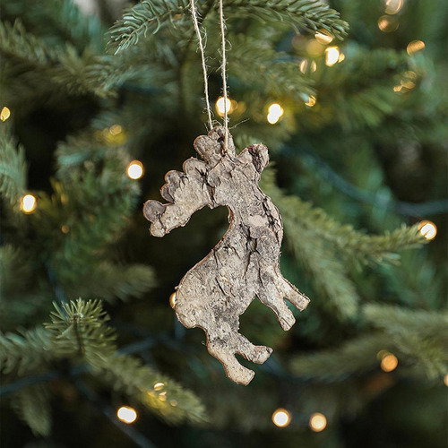 6 Adornos Colgantes Navideños De Madera, Adornos