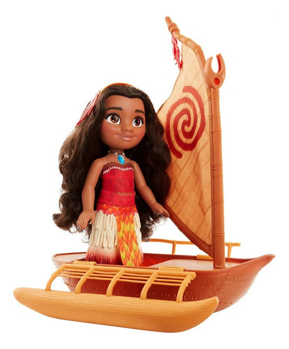 Muñeca Disney Princesas Moana Con Bote 16 Pulgadas