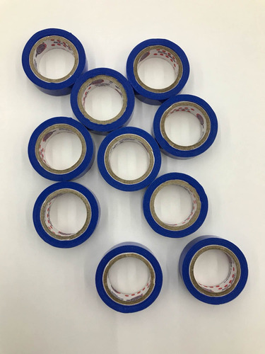 Fita Adesiva 12x10 Durex Colorido Azul Pacote Com 10