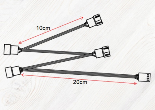 Imagen 5 de 5 de Cable Splitter Coolers 4 Pines Pwm 1x 4 Enchufes Negro