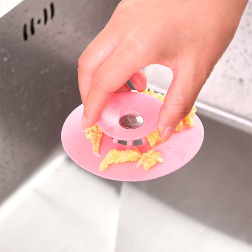 Imagen 8 de 10 de Tapón De Silicona Con Filtro Para Bañera Bacha Cocina.