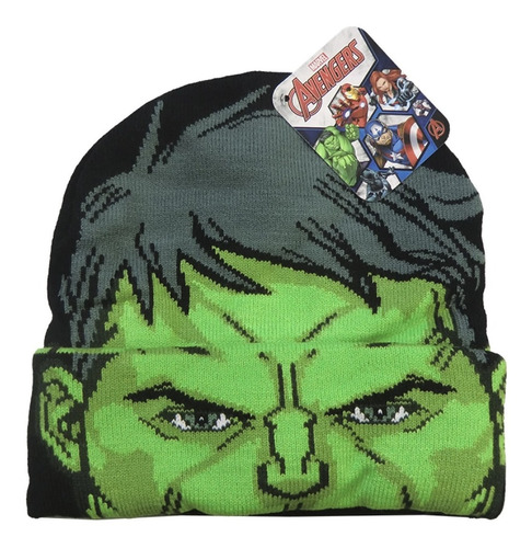 Gorro De Lana Infantil Hulk Avengers Verde Original Oficial