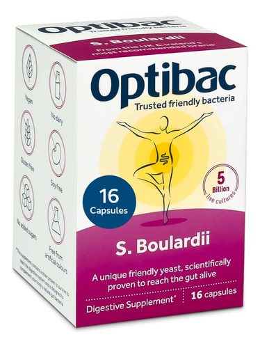 Optibac Probiotics Saccharomyces Boulardii - 16 Cpsulas