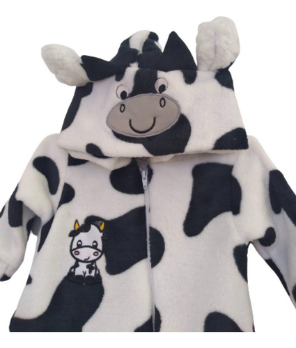 Imagen 3 de 5 de Kigurumi Bebé Mameluco Con Gorro Disfraz Kawaii Cute Vaquita
