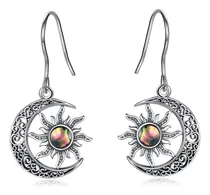 Comprar Aros Sol Luna Piedra Nacar Plata Fina 925 Regalo Mujer Joyas