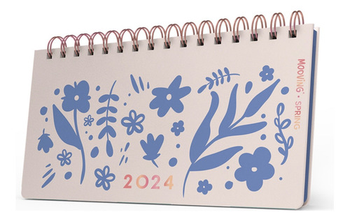 Agenda Mooving Spring Pocket Semanal Espiralada 17 X 9,2 Cm Año 24 Color de la portada Flores azules