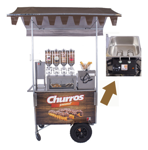 Carrinho Churros Masseira Fuso 4 Doceiras E Resistência - R2