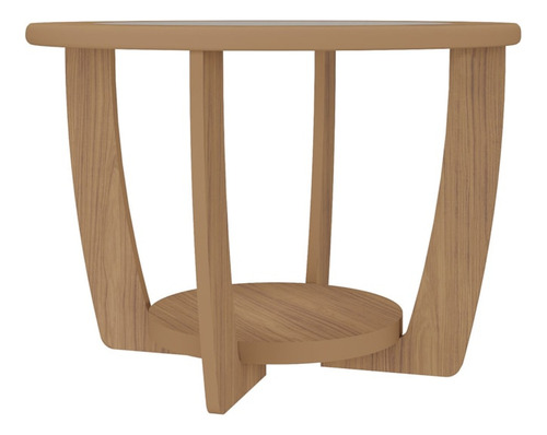 Mesa De Centro Mdf 60 Cm Sala De Estar 4575 Carvalho Arly Cor Marrom