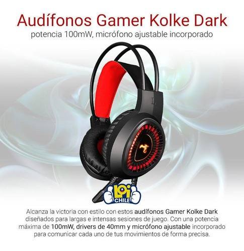 Auriculares gamer Kolke Dark KGA-472 con luz LED