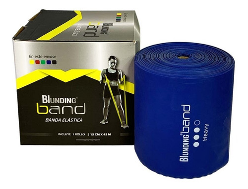 Imagen 2 de 10 de Banda Elástica Ejercicios Rollo De 45 Mts Azul Blunding