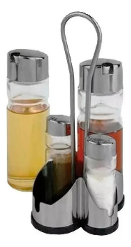 Combo X10 Set Aceitera Vinagrera Vidrio Con Saleros De Mesa