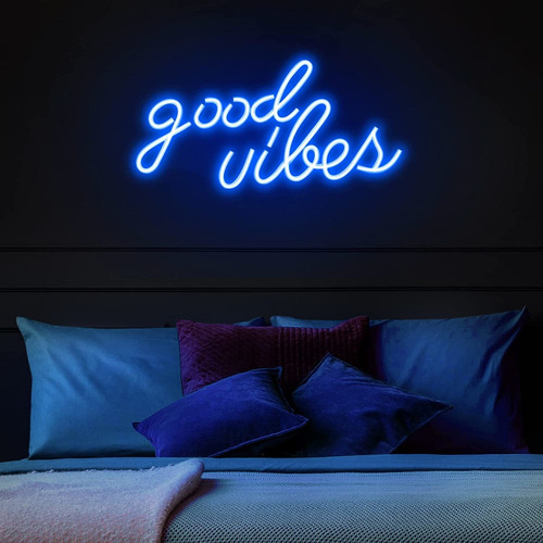 Letrero De Neón Good Vibes - Led Para Decoración De Pared, L
