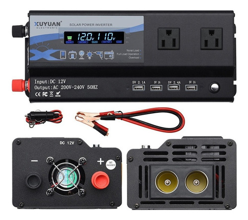 12v-110v 6000w Inversor De Coche Inteligente 4 Puertos Usb