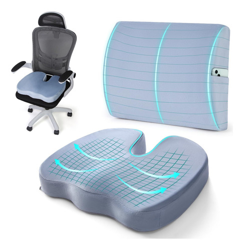 Cojín Asiento Espuma Viscoelástica, Cojín Asiento Ergonómico