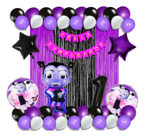  Kit De Decoración Globos Metálicos Cumpleaños Vampirina 