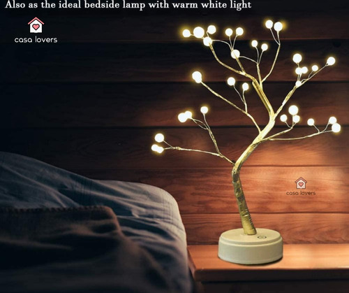 Arbol Bonsai De La Suerte Lampara Luces Led Elegante Moderna