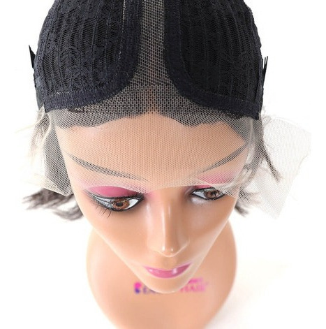 . Peluca De Cabello Humano Corto Bob Suave 25cm #1b R
