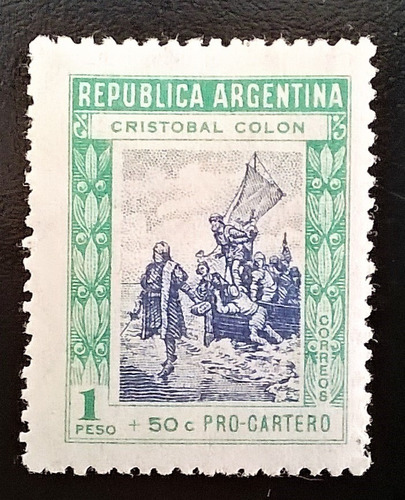 Argentina, Sello Gj 910 1p + 50c Pro Cartero 44 Nuevo L11914